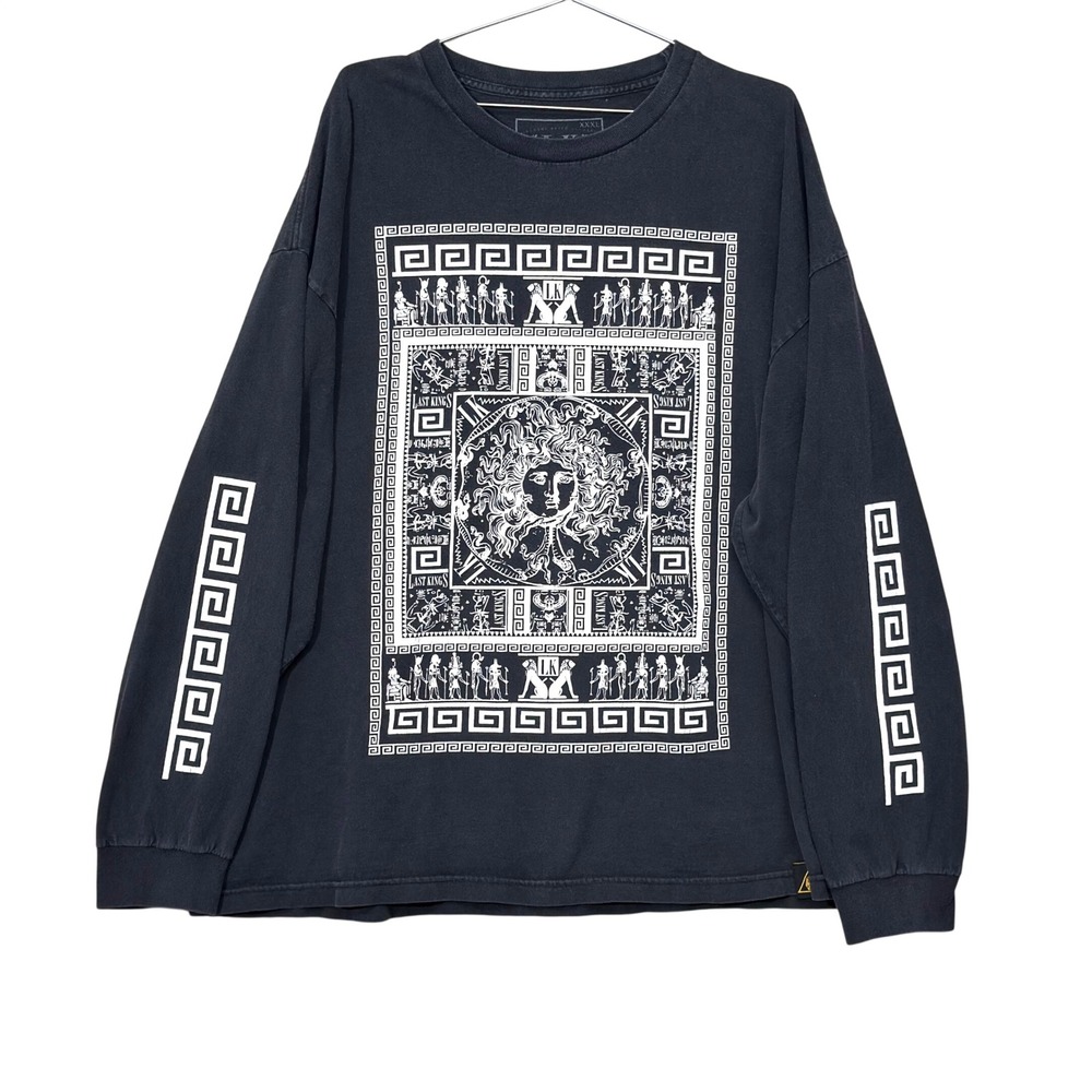 Last Kings Egyptian Medusa Graphic Long Sleeve Tee Mens 3XL Black Streetwear